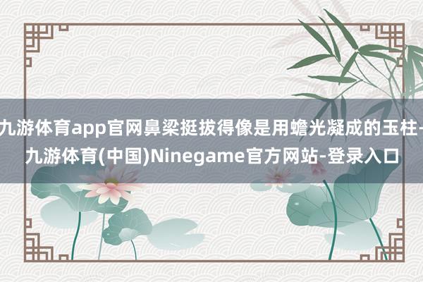九游体育app官网鼻梁挺拔得像是用蟾光凝成的玉柱-九游体育(中国)Ninegame官方网站-登录入口