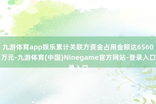 九游体育app娱乐累计关联方资金占用金额达6560万元-九游体育(中国)Ninegame官方网站-登录入口