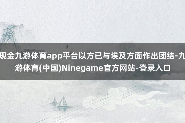 现金九游体育app平台以方已与埃及方面作出团结-九游体育(中国)Ninegame官方网站-登录入口
