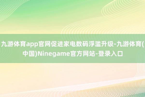 九游体育app官网促进家电数码浮滥升级-九游体育(中国)Ninegame官方网站-登录入口