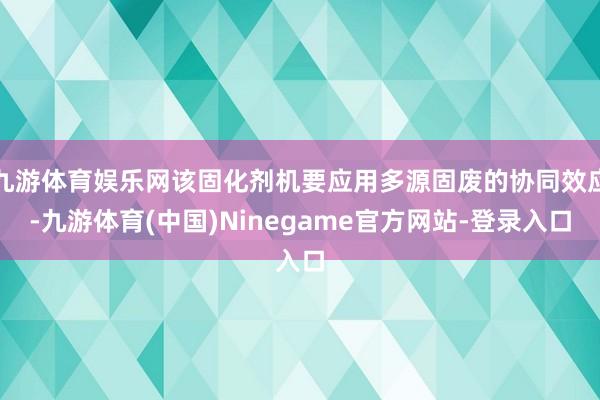 九游体育娱乐网该固化剂机要应用多源固废的协同效应-九游体育(中国)Ninegame官方网站-登录入口