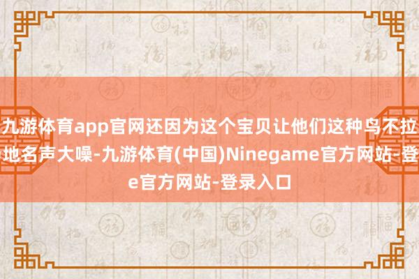 九游体育app官网还因为这个宝贝让他们这种鸟不拉屎的场地名声大噪-九游体育(中国)Ninegame官方网站-登录入口