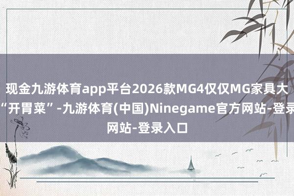 现金九游体育app平台2026款MG4仅仅MG家具大年的“开胃菜”-九游体育(中国)Ninegame官方网站-登录入口